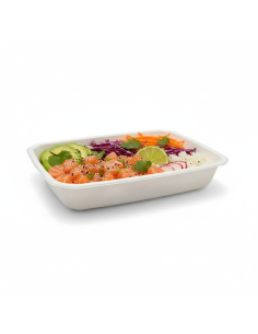 60 Pcs - Barquette scellable pulpe laminée PLA "gastronorme" 1/2 325x265mm H52mm 3000ml 2