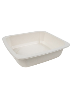 100 Pcs - Barquette scellable pulpe laminée PLA "gastronorme" 1/6 176x162mm H45mm 850ml