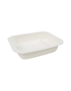 100 Pcs - Barquette scellable PLA "gastronorme" 1/8 - 465 ml, 16 x 13 cm, Hauteur: 3,6 cm