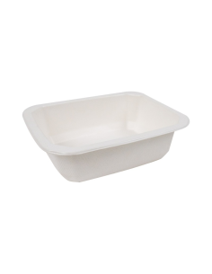 100 Pcs - Barquette scellable pulpe laminée PLA "gastronorme" 1/8 160x130mm H46mm 585ml
