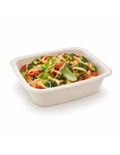 100 Pcs - Barquette scellable pulpe laminée PLA "gastronorme" 1/8 160x130mm H46mm 585ml 2