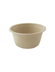 50 Pcs - Coupelle pulpe brune ronde - 60 ml, Diam: 6,2 cm, Hauteur: 3 cm