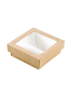 25 Pcs - Boîte carrée 'Kray' carton brun - 350 ml, 11,5 x 11,5 cm, Hauteur: 4 cm