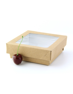 25 Pcs - Boîte carrée 'Kray' carton brun - 350 ml, 11,5 x 11,5 cm, Hauteur: 4 cm 2