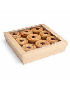 25 Pcs - Boîte carrée carton brun "Kray" - 4000 ml, 24,5 cm x 24,5 cm x 8 cm 2