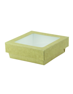 25 Pcs - Boîte carton brun "Kray" - 3000 ml, 26,5 x 26,5 cm, Hauteur: 5 cm