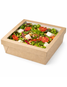 25 Pcs - Boîte carton brun "Kray" - 3000 ml, 26,5 x 26,5 cm, Hauteur: 5 cm 2