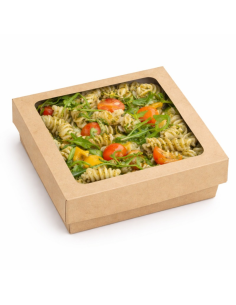 25 Pcs - Boîte carrée carton brun "Kray" - 700 ml, 15,5 cm x 15,5 cm, Hauteur: 5 cm 2