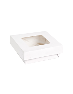 25 Pcs - Boîte carton "Kray" avec fenêtre - 500 ml, 13,5 x 13,5 x 5 cm