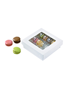 25 Pcs - Boîte carrée "Kray" - 700 ml, 15,5 x 15,5 cm, avec couvercle à fenêtre 2
