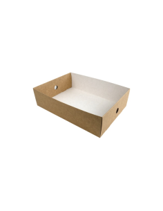 100 Pcs - Plateau en carton kraft - 305 x 220 mm, Hauteur: 82 mm