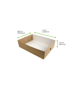 100 Pcs - Plateau en carton kraft - 305 x 220 mm, Hauteur: 82 mm 2