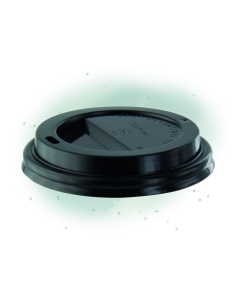 100 Pcs - Couvercle plastique PS dôme noir - Avec bec, parfait pour vos contenants 2