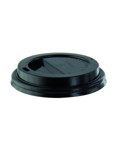 100 Pcs - Couvercle plastique PS dôme noir - Avec bec, parfait pour vos contenants