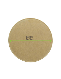 50 Pcs - Couvercle plat brun en carton kraft - Ø74 mm, Hauteur: 8 mm 2