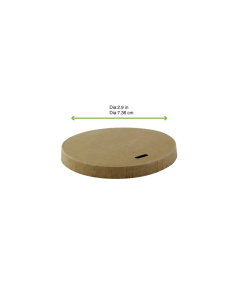 50 Pcs - Couvercle plat brun en carton kraft - Ø74mm, Hauteur: 12mm, sans plastique 2
