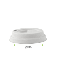 100 Pcs - Couvercle dôme blanc en pulpe - 6,2 cm, Hauteur: 2,3 cm 2