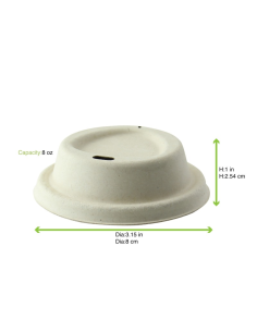 100 Pcs - Couvercle pulpe brun dôme avec bec - Diam: 8 cm x 8 cm 2