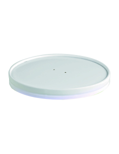 45 Pcs - Couvercle carton blanc pour chaud et froid - Diam: 18,5 cm x 1,5 cm
