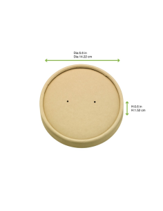 45 Pcs - Couvercle carton kraft brun - Ø150 mm, Hauteur: 16 mm, Sans plastique 2