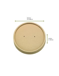 45 Pcs - Couvercle plat brun en carton - Ø150 mm, Hauteur: 16 mm, Écologique 2