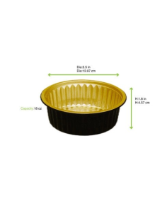 50 Pcs - Pot aluminium noir/or - 520 ml, Hauteur: 45 mm 2