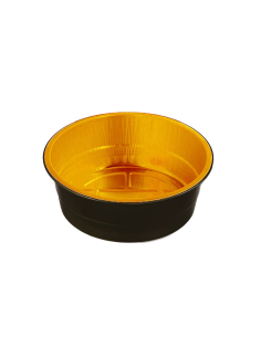 50 Pcs - Pot aluminium noir/or - 800 ml, Hauteur: 55 mm, Résistant et élégant