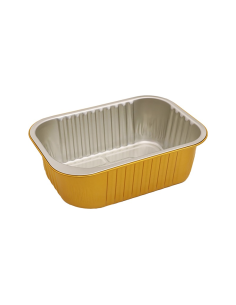 50 Pcs - Barquette aluminium or/argent - 680 ml, 161 x 110 mm, Hauteur: 40 mm