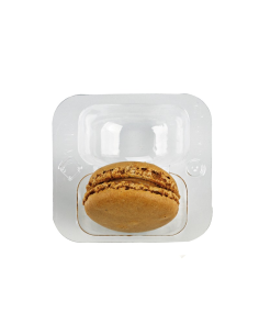 50 Pcs - Insert plastique PET transparent 2 macarons - 6,9 x 6,4 x 2,3 cm, fermeture clipsable