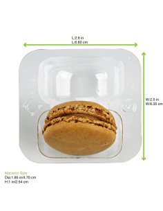 50 Pcs - Insert plastique PET transparent 2 macarons - 6,9 x 6,4 x 2,3 cm, fermeture clipsable 2