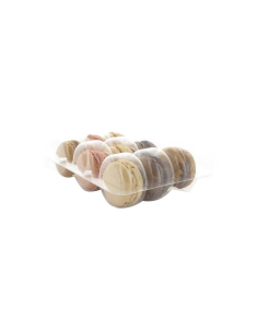 25 Pcs - Insert plastique PET transparent pour 9 macarons - 11 x 16 x 2 cm, fermeture clipsable