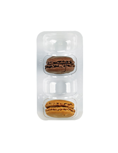 50 Pcs - Insert plastique PET transparent pour macarons - 12,8 x 6,8 x 2,3 cm, fermeture clipsable