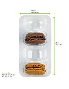50 Pcs - Insert plastique PET transparent pour macarons - 12,8 x 6,8 x 2,3 cm, fermeture clipsable 2