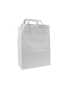 250 Pcs - Sac cabas papier blanc - 20 x 10 x 28 cm