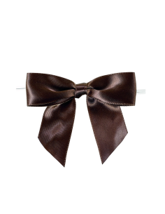 100 Pcs - Noeud satin marron - 8,6 cm, Idéal pour décoration et emballage