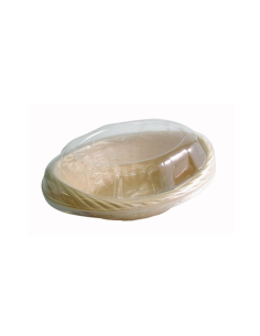 125 Pcs - Panier plastique tressé beige - 270x210mm, Hauteur: 70mm