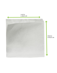 1000 Pcs - Sac papier blanc ingraissable - 17 cm x 17 cm, ouvert sur 2 côtés 2