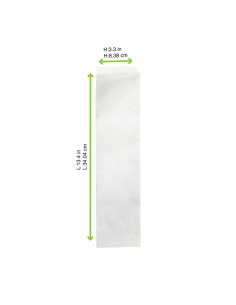 1000 Pcs - Sac papier ingraissable blanc - 34 cm x 8,5 cm, Ouvert 2 côtés 2