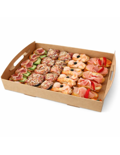 50 Pcs - Plateau en carton kraft brun - 310 x 310 mm, Hauteur: 42 mm 2