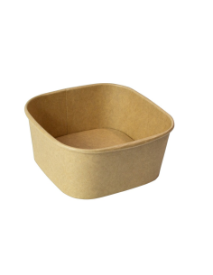 50 Pcs - Saladier KraftCarré Multi Usage 130x130mm H63mm 650ml