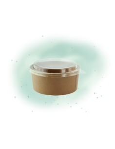 25 Pcs - Saladier Rond Carton Kraft avec Couvercle PET - 500 ml, Diam: 11.1 cm, Hauteur: 6.3 cm 2