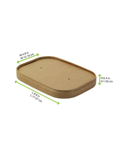 25 Pcs - Couvercle plat en carton brun - 170x120 mm, Hauteur: 20 mm, perforé vapeur 2