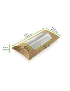 25 Pcs - Étui carton ondulé pour sandwich chaud - 18,3 x 11,4 x 4,4 cm, fenêtre rectangulaire 2