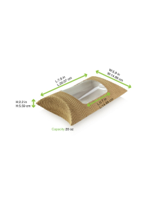 25 Pcs - Etui carton ondulé sandwich chaud - 14,5 x 15 cm, Hauteur: 5,5 cm 2