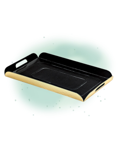 25 Pcs - Plateau carton recto noir verso or - 28 x 42 cm, Pliés pour un rangement facile 2