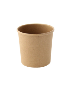 100 Pcs - Pot carton marron foncé - 140 ml, Diam: 7,2 cm, Hauteur: 5,6 cm