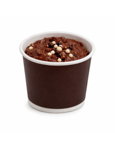 100 Pcs - Pot carton marron foncé - 140 ml, Diam: 7,2 cm, Hauteur: 5,6 cm 2