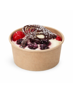 50 Pcs - Pot en fibre de bambou 180 ml - Diam: 9 cm, Hauteur: 5,8 cm, Chaud/Froid 2