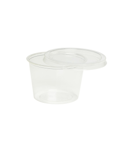 2000 Pcs - Pot rond PLA transparent - 120 ml, Ø70 mm, Hauteur: 50 mm