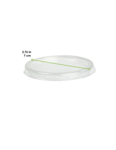 100 Pcs - Couvercle PET translucide plat - Diam: 7,3 cm, Parfait pour les contenants 2